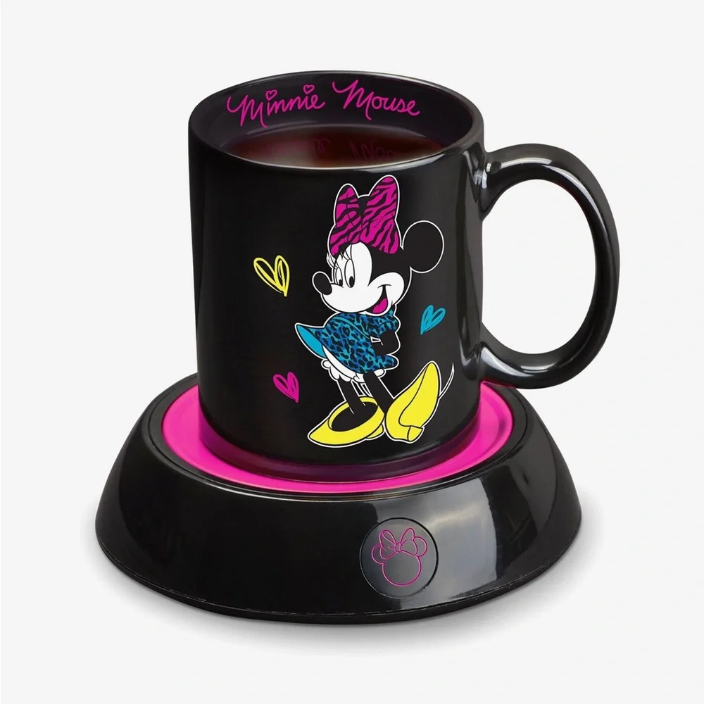Disney Classic Minnie Mouse Set Electric Coffee‎ Mug Warmer & Ceramic Coffee Mug